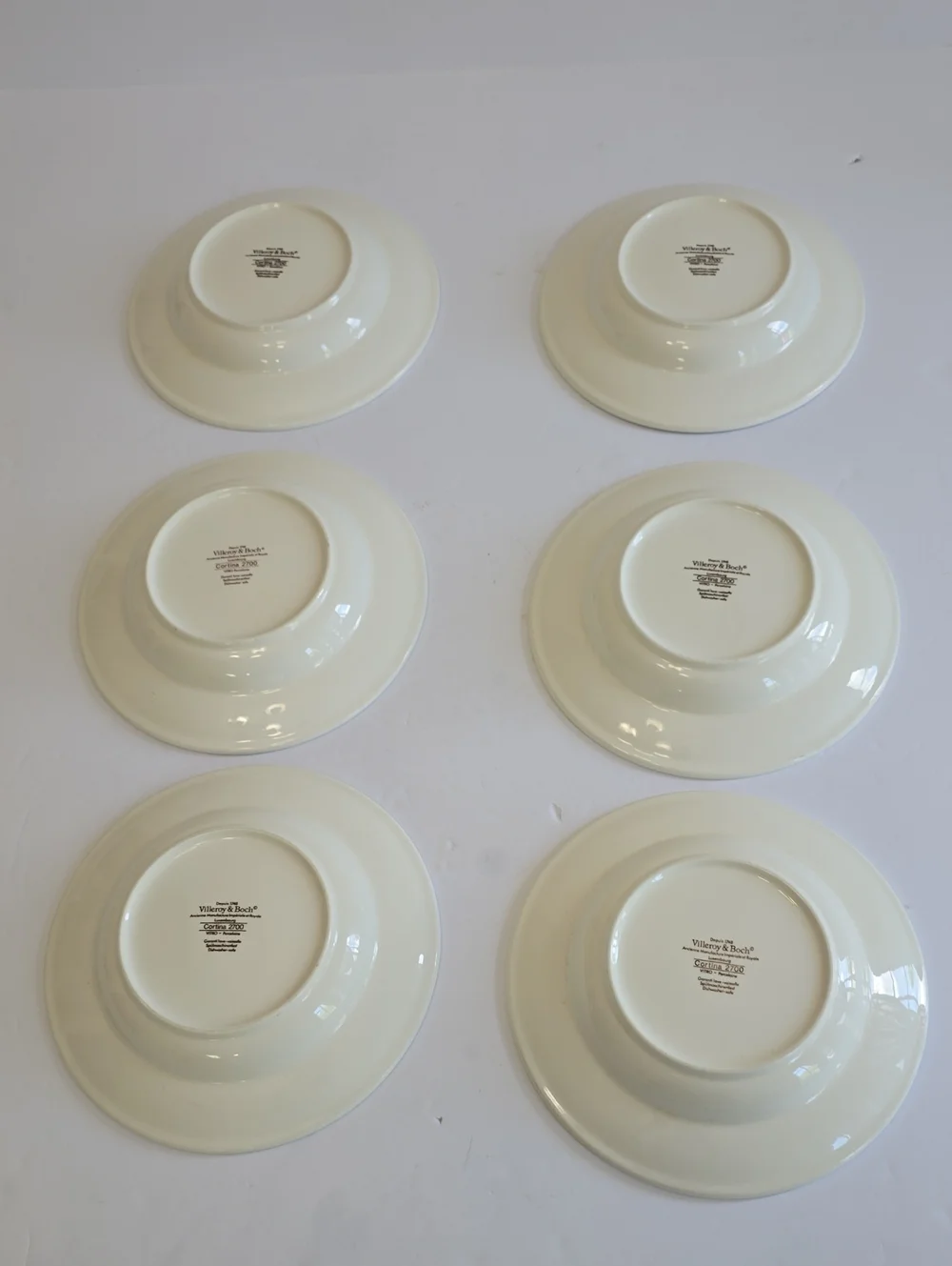 Villeroy & Boch Set Of 6 Cortina 2700 Soup/Pasta Bowls Vitro Porcelain White